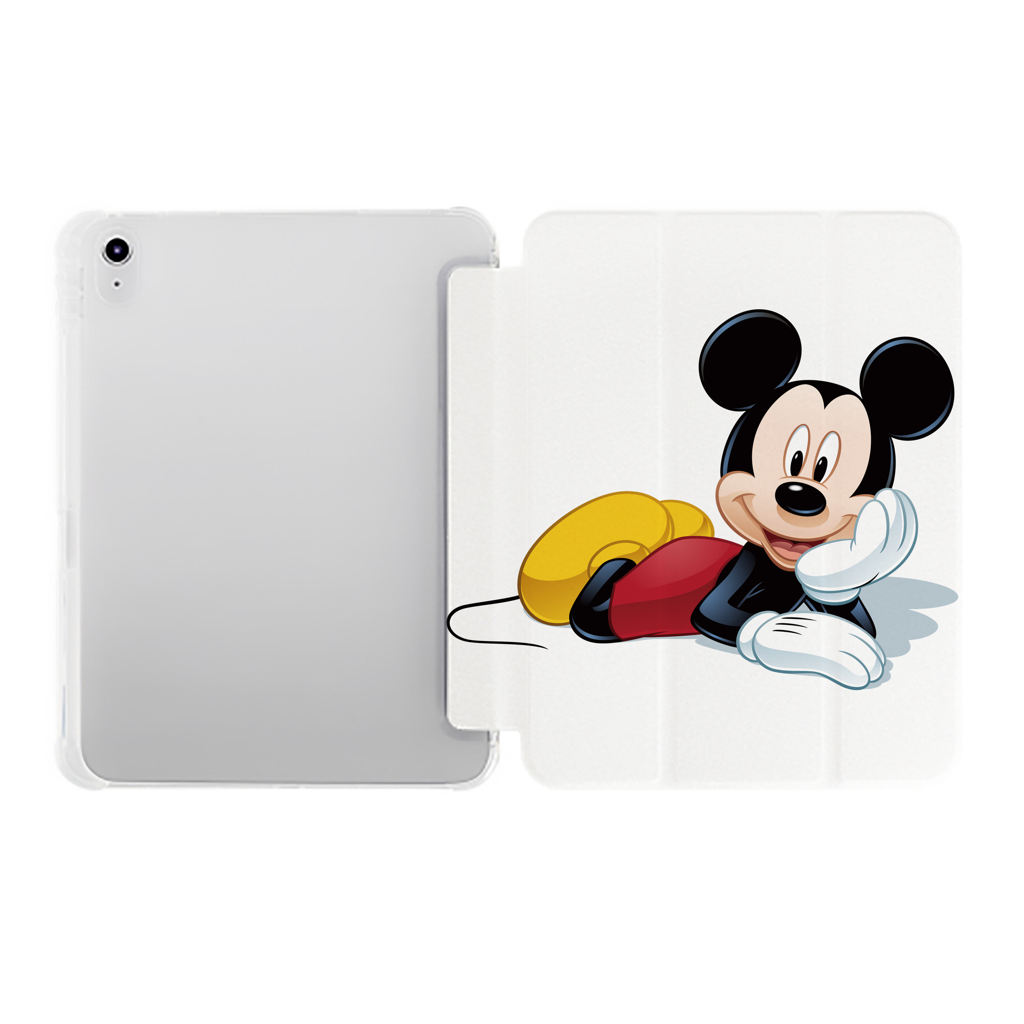 （画像用） ミッキーマウス Mickey Mouse IPad ケース ペン収納付き 三つ折りスタンド PUレザー×シリコン 対応機種9.5/10.5/10.9インチ